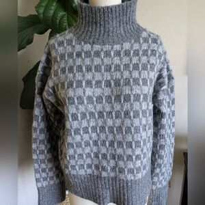Everlane The Cloud Checkered Turtleneck- NWOT